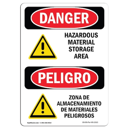 OSHA Danger, 5 Height, 7 Width, Decal